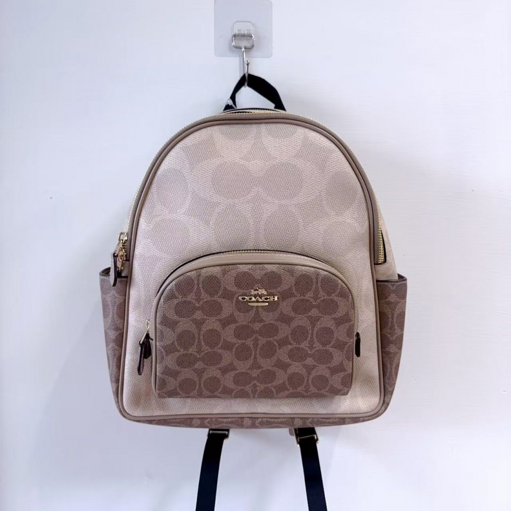 COACH 雙拉鍊後背包｜Coach 精品後背包｜大容量通勤後背包