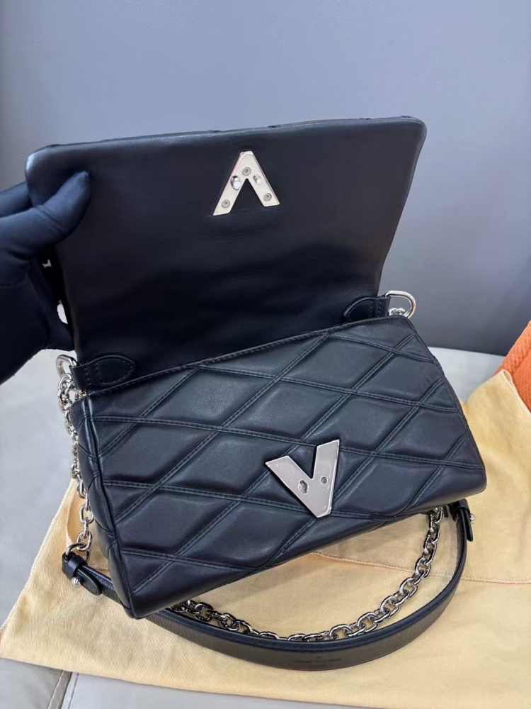LV GO-14 鏈條包 黑色銀鍊｜精品肩背包推薦