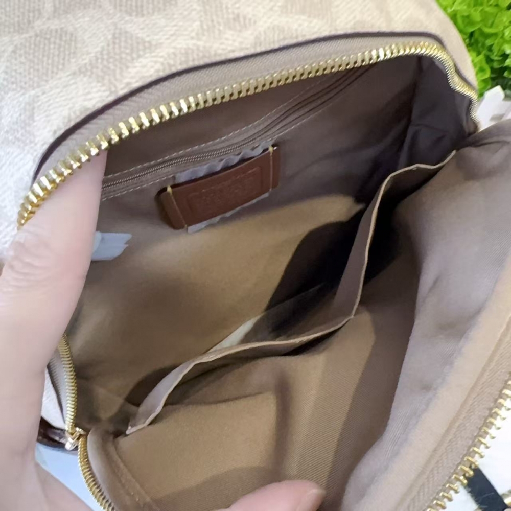 COACH 雙拉鍊後背包｜Coach 精品後背包｜大容量通勤後背包