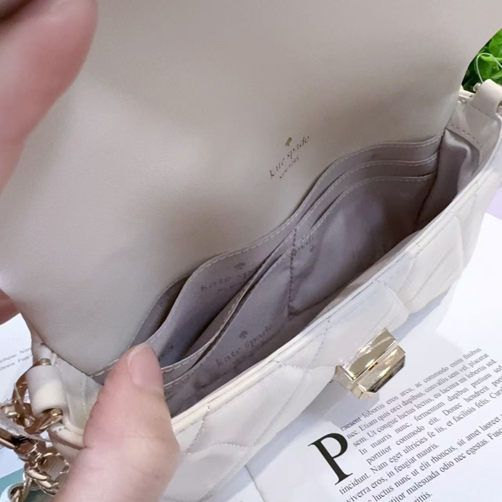 KS 菱格鍊條 WOC｜Kate Spade 鏈條斜背包｜精品手機包