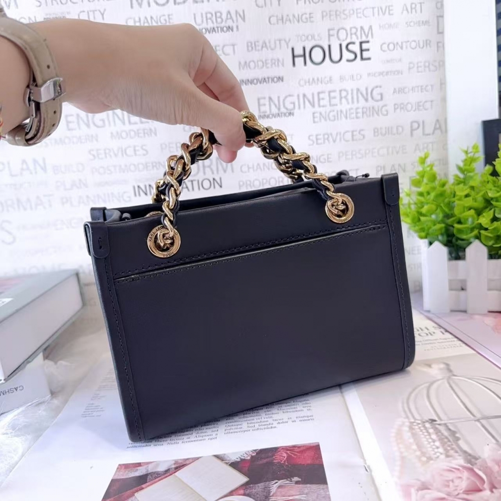 KARL 徽章迷你紙袋包｜Karl Lagerfeld 手提斜背兩用包｜麂皮拼接精品包